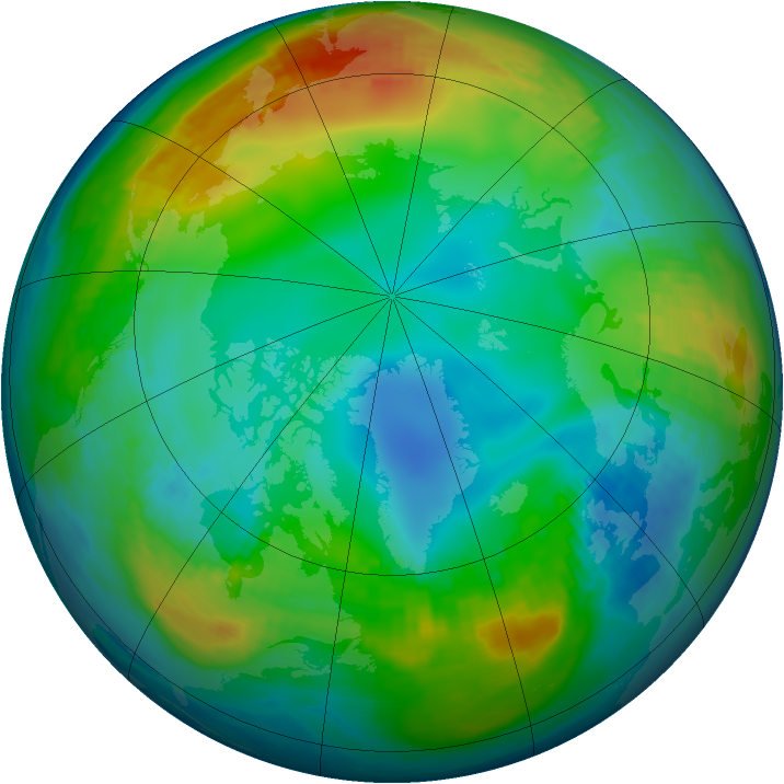 Arctic ozone map for 02 December 1985